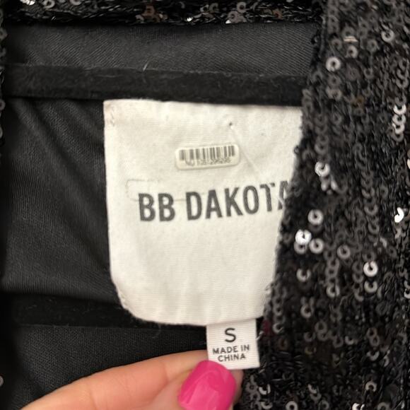 Anthropologie x BB Dakota sequin duster open cardigan black size small - Picture 8 of 12